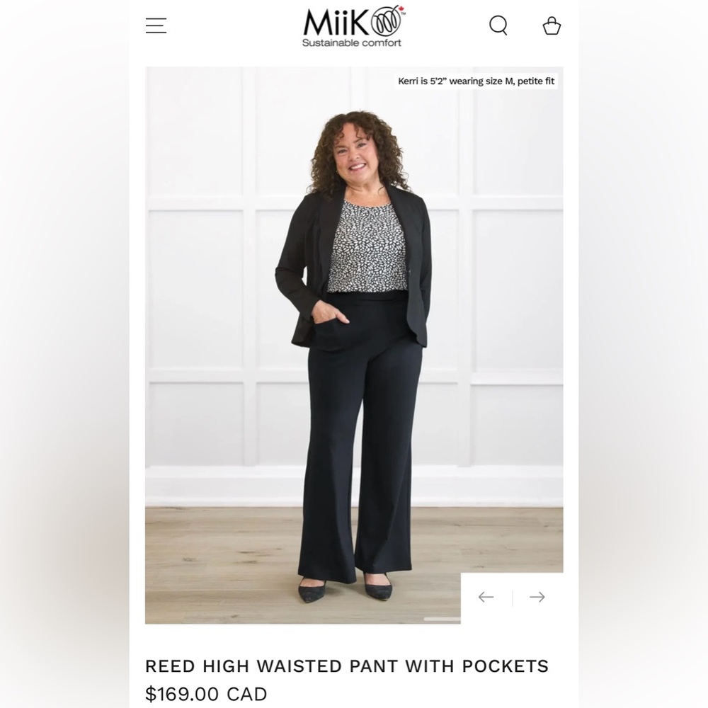 New Miik REED HIGH WAISTED PANT WITH POCKETS in Black with Sz XXL Petite